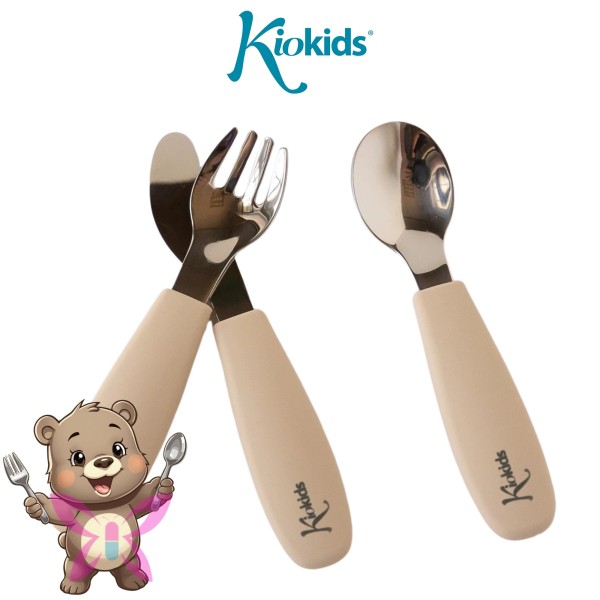 Posate in Acciaio e Silicone Kiokids