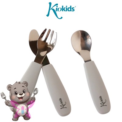 Posate in Acciaio e Silicone Kiokids