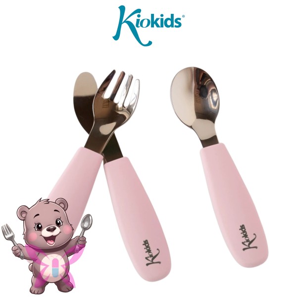 Posate in Acciaio e Silicone Kiokids