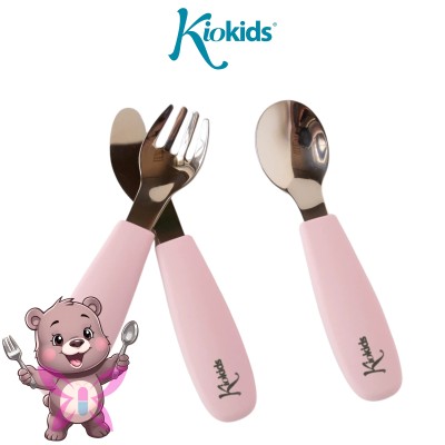 Posate in Acciaio e Silicone Kiokids