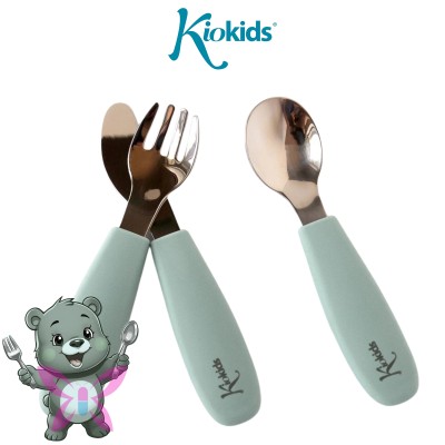 Posate in Acciaio e Silicone Kiokids
