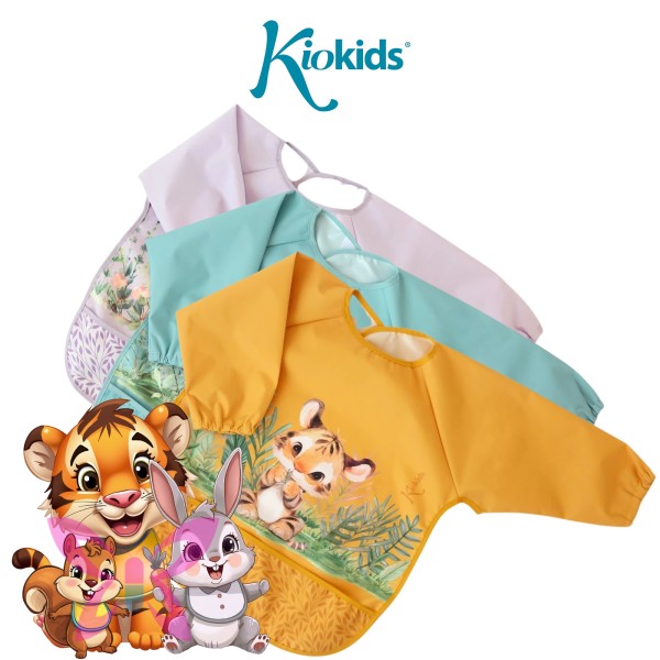Bavaglino Impermeabile con Maniche Kiokids