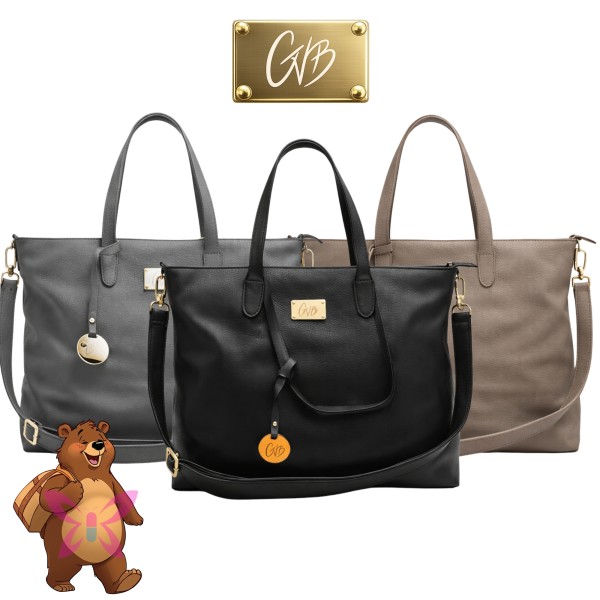 Borsa Passeggino GVB Nero Grigio Beige Golden