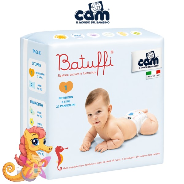 CAM Batuffi Taglia 1 2-5kg 22pz

