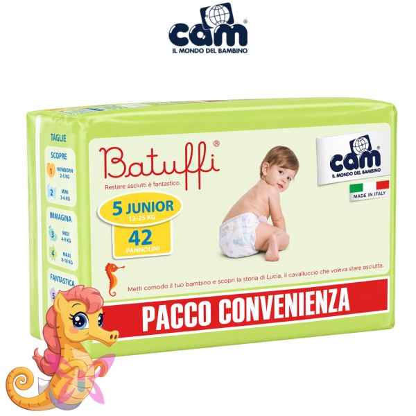 CAM Batuffi Taglia 5 11-25kg 42pz