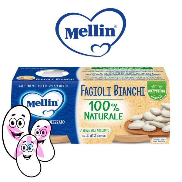 Mellin Omogeneizzato Fagioli Bianchi 2x80 g
