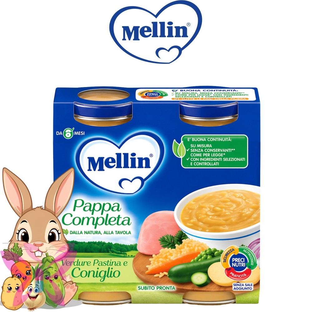 Mellin Pappa Completa Coniglio 2x250 g
