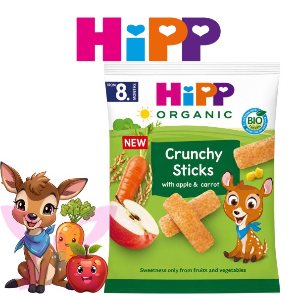 HiPP Bio Crunchy Sticks Mela e Carota 30 g