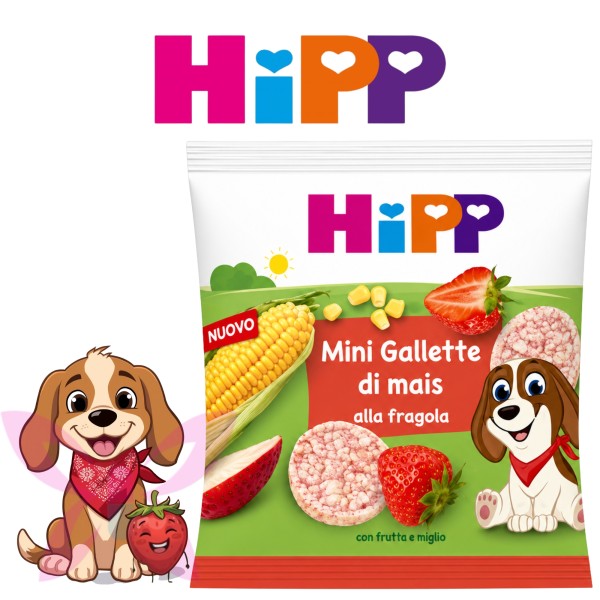 HiPP Bio Mini Gallette di Mais Fragola 23 g