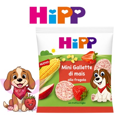 HiPP Bio Mini Gallette di Mais Fragola 23 g