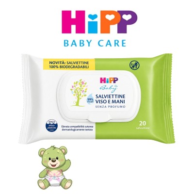 HiPP Baby Salviettine 20 pz | Viso e Mani Sicure
