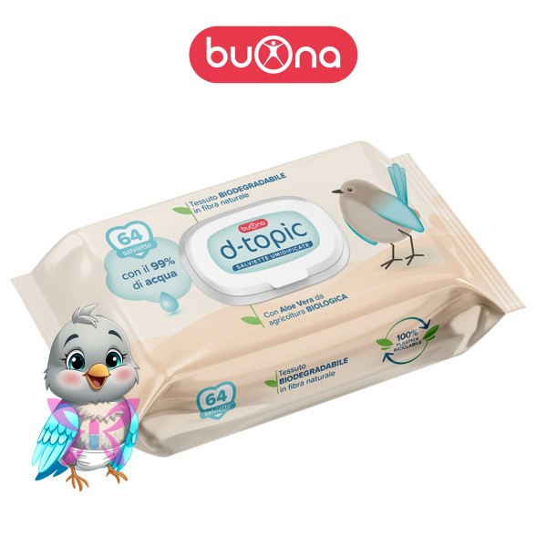 D-Topic Salviette Umidificate 64 Pezzi